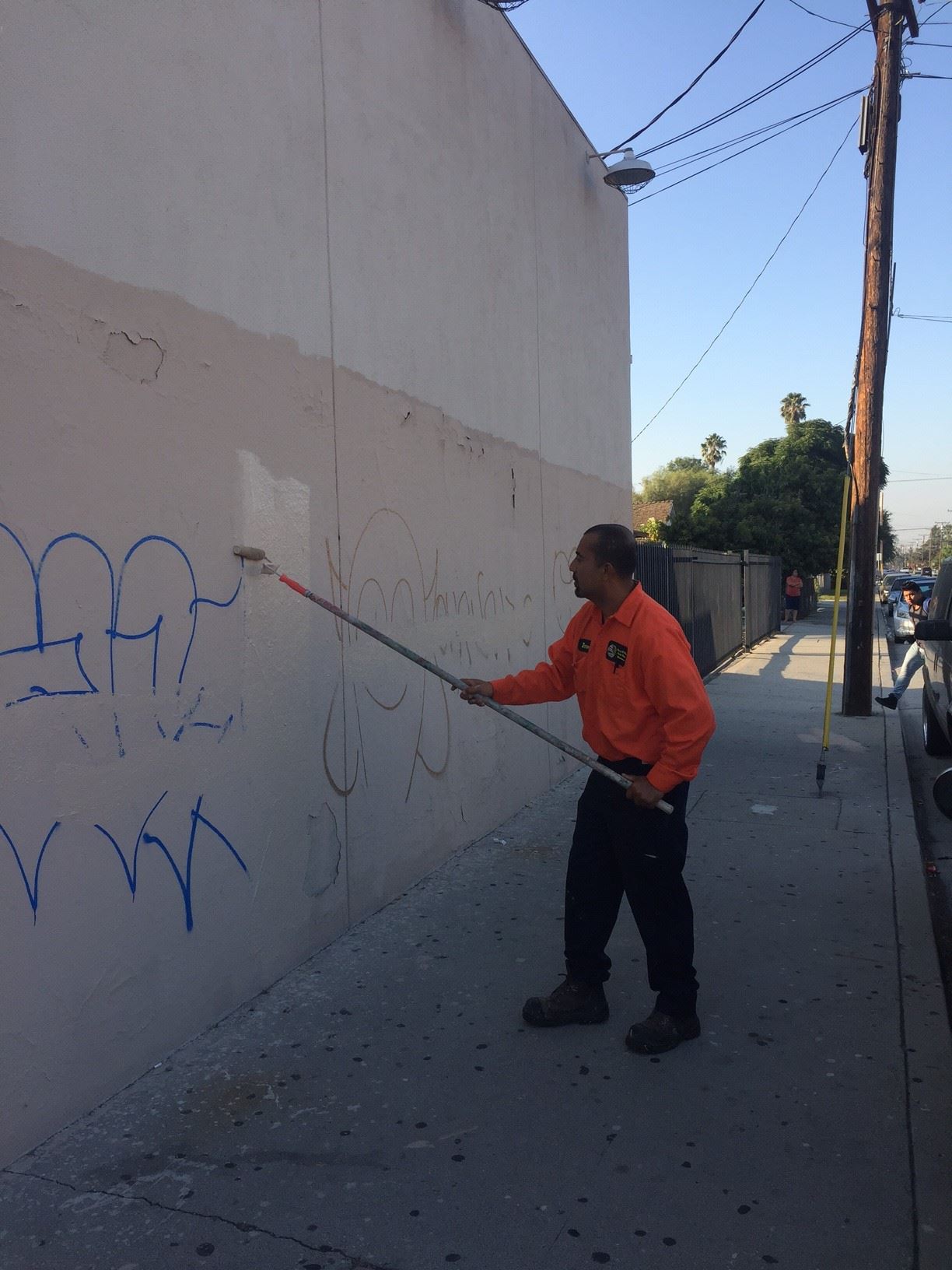 Painting over graffiti